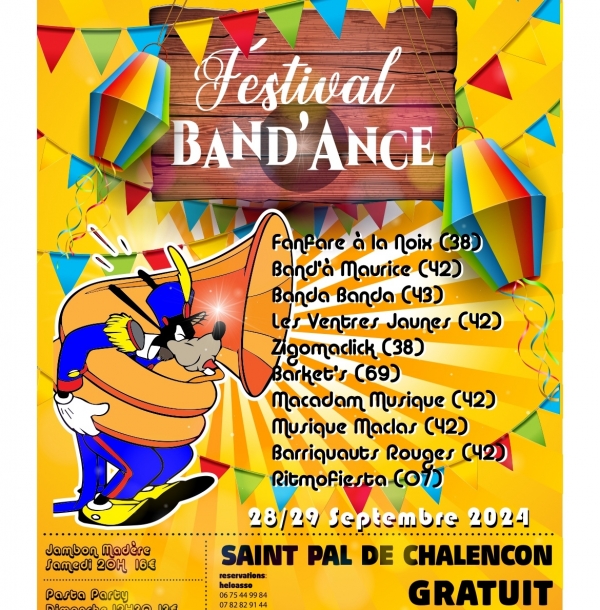 Festival Band’Ance les 28-29 septembre à Saint Pal de Chalencon