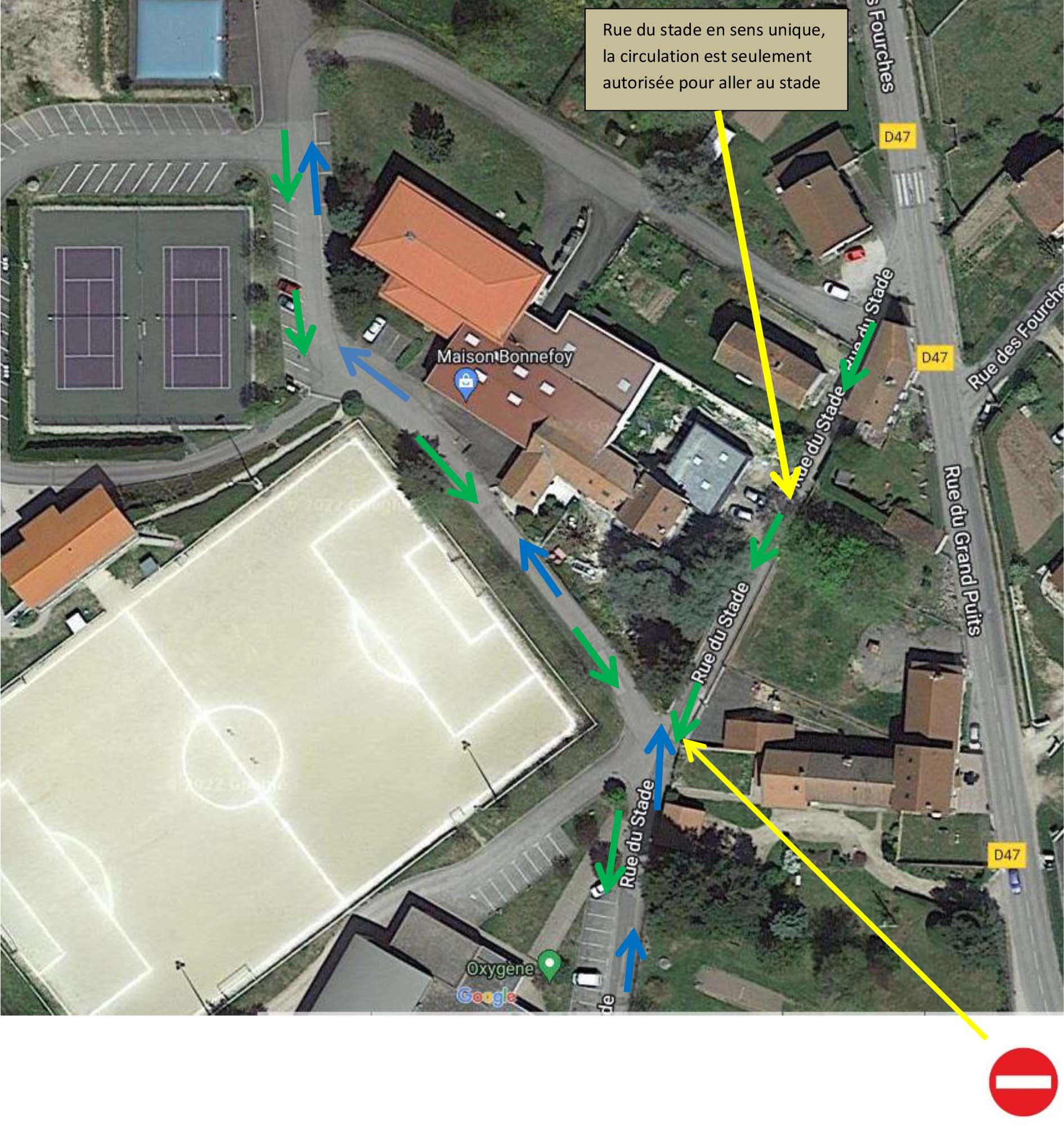 Modification du sens de circulation sur une partie de la rue du stade