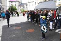 Une aubade des musiciens d&#039;Ebersberg dans la rue Notre-Dame