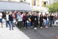 Une aubade des musiciens d&#039;Ebersberg dans la rue Notre-Dame