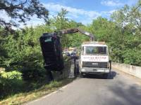 Bas-en-Basset : la voiture finit dans le lit de la rivière