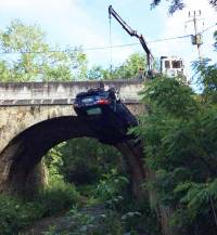 Bas-en-Basset : la voiture finit dans le lit de la rivière