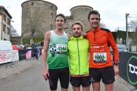 Le podium du 10 km : Johan Faure, Théo Debard et Stéphane Celle.