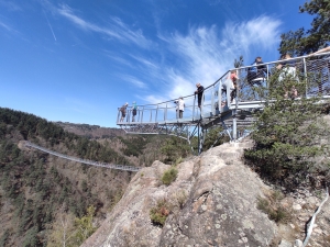 Une fréquentation sensationnelle sur la passerelle himalayenne des gorges du Lignon (vidéo)