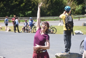 Une quarantaine de vélos pour la rando-spectacle sur la Via Fluvia entre Yssingeaux et Grazac