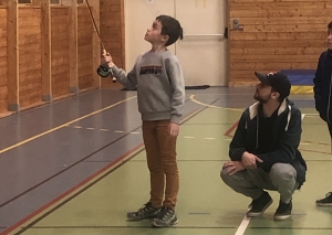 Grazac : le gymnase comme terrain d&#039;entraînement... à la pêche à la mouche