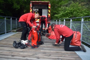 Pompiers de la Loire et de la Haute-Loire sur un entraînement périlleux à Yssingeaux et Grazac