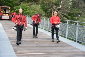 Pompiers de la Loire et de la Haute-Loire sur un entraînement périlleux à Yssingeaux et Grazac