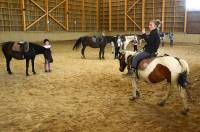 Une dizaine d&#039;enfants sur les poneys au centre équestre