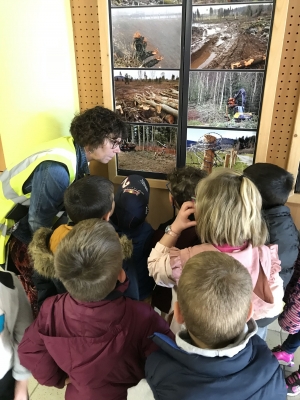 Beauzac : des écoliers visitent l&#039;expo photos sur les arbres à la Dorlière