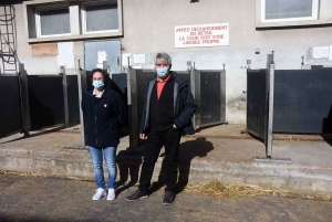 Marie-Josée Pelletier, la directrice de l&#039;abattoir, et Pierre Liogier, maire d&#039;Yssingeaux et président de la SEMAD