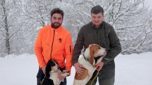 Les vainqueurs Jérémy Roure et Antoine Courtial de Saint-Agrève