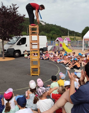 Retournac : les écoliers de Charrées-Jussac épatés par un spectacle de cirque