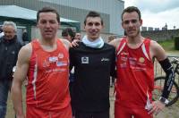 Le podium du 7 km : Richard Chausse, Baptiste Gibert et Quentin Liffaud.