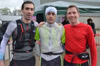 Le podium du 28 km : Timothée Dumas, Cédric Guyot et Julien Noiry