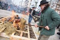 Yssingeaux : une horde de spectateurs pour la tuaille du cochon (vidéo)