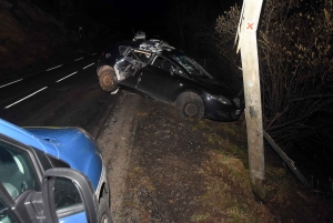 Yssingeaux : il percute un poteau en face du radar tourelle sur la RD103