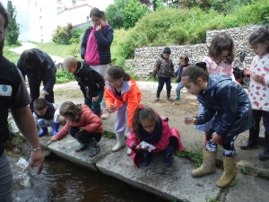 Monistrol-sur-Loire : les écoliers d&#039;Albert-Jacquard mettent leur embarcation sur le Piat