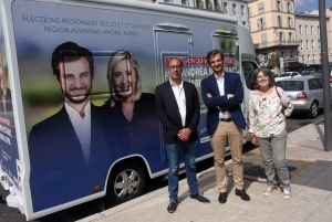 Régionales : le Rassemblement national et sa tête de liste en campagne en Haute-Loire