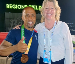 Crédit DR. Hassan El Belghiti et Brigitte Henriques, présidente du Comité national olympique et sportif français