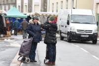 Un marché d&#039;Yssingeaux sous la neige