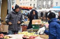 Un marché d&#039;Yssingeaux sous la neige