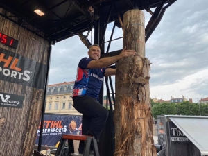 Bûcheronnage sportif . Christophe Leroux, le bûcheron drômois