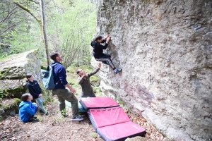 A Retournac, la Madeleine comme terrain de jeu pour l&#039;escalade en bloc