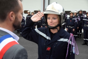 Montfaucon-en-Velay : le nouveau chef installé et des promotions chez les pompiers