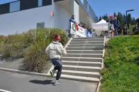 Petite particularité : une montée d&#039;escalier en guise d&#039;arrivée.