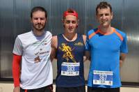 Le podium du 10 km : Romain Duvert, Yann Reymond et Nicolas Nouvet.