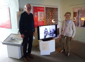 Yves Chavent concepteur de l&#039;expo et Madeleine Moret