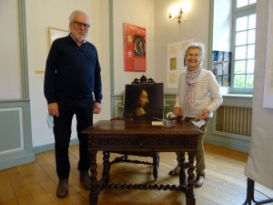 Yves Chavent concepteur de l&#039;expo et Madeleine Moret