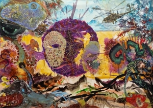 Crédit Cristine Guinamand, L&#039;Oeil, 2024, acrylique et huile sur toile libre, 214 x 300 cm