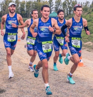 L&#039;équipe lors de la Coupe de France des clubs de duathlon. Crédit AD photographie