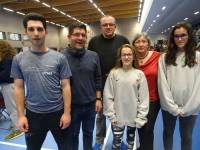 Léo Dantony (arbitre), Richard Dantony (président du SJMBC), Christian Aubert (coach sélection garçons), Marie-Pierre Chapellon (vice-présidente du Comité de la Haute-Loire), Andréa Alois et Chloé Flechet