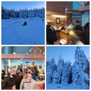 Le chalet de Raffy tout schuss avec du soleil et de la neige