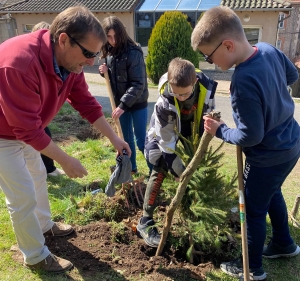 Dunières : les collégiens plantent deux arbres... et un slip