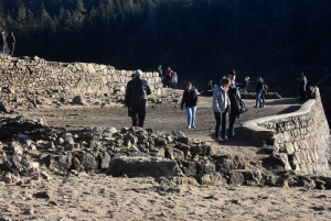 Lapte : les ruines de Piboulet, une attraction sortie des eaux au barrage de Lavalette