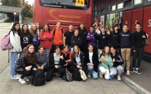 Départ pour Mengen pour des lycées du &quot;Château&quot; à Monistrol-sur-Loire