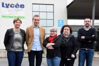 Pascale Varenne (responsable du collège), Jean-François Fournier (directeur), Patricia Borie (adjointe de direction, responsable de la seconde), Lucienne Mounier (directrice de l&#039;école élémentaire) et Stéphane Gidon (adjoint de direction, responsable du lycée professionnel)