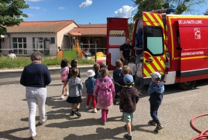 Beauzac : les écoliers visitent la caserne des pompiers avant le concours de dessins