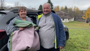 Dominique Liotier et André Fournel élu de la commune d’Araules au villlage-vacances Crédit Mairie Araules