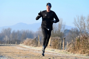 Nicolas Falatik en seigneur des étangs et du château au Trail de Rochebaron