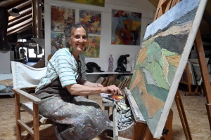 Saint-Front : la peintre Doris Salomon anime son atelier à &quot;Roffiac&quot; ce 20 juillet