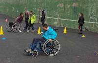 Des parcours en fauteuil ont été mis en place.